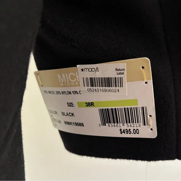 NWT Michael Kors Wool Cashmere Blend Overcoat Black 38R - Picture 5 of 7